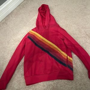 Pink aviator nation rainbow stripe sweatshirt. Kids size 12💞